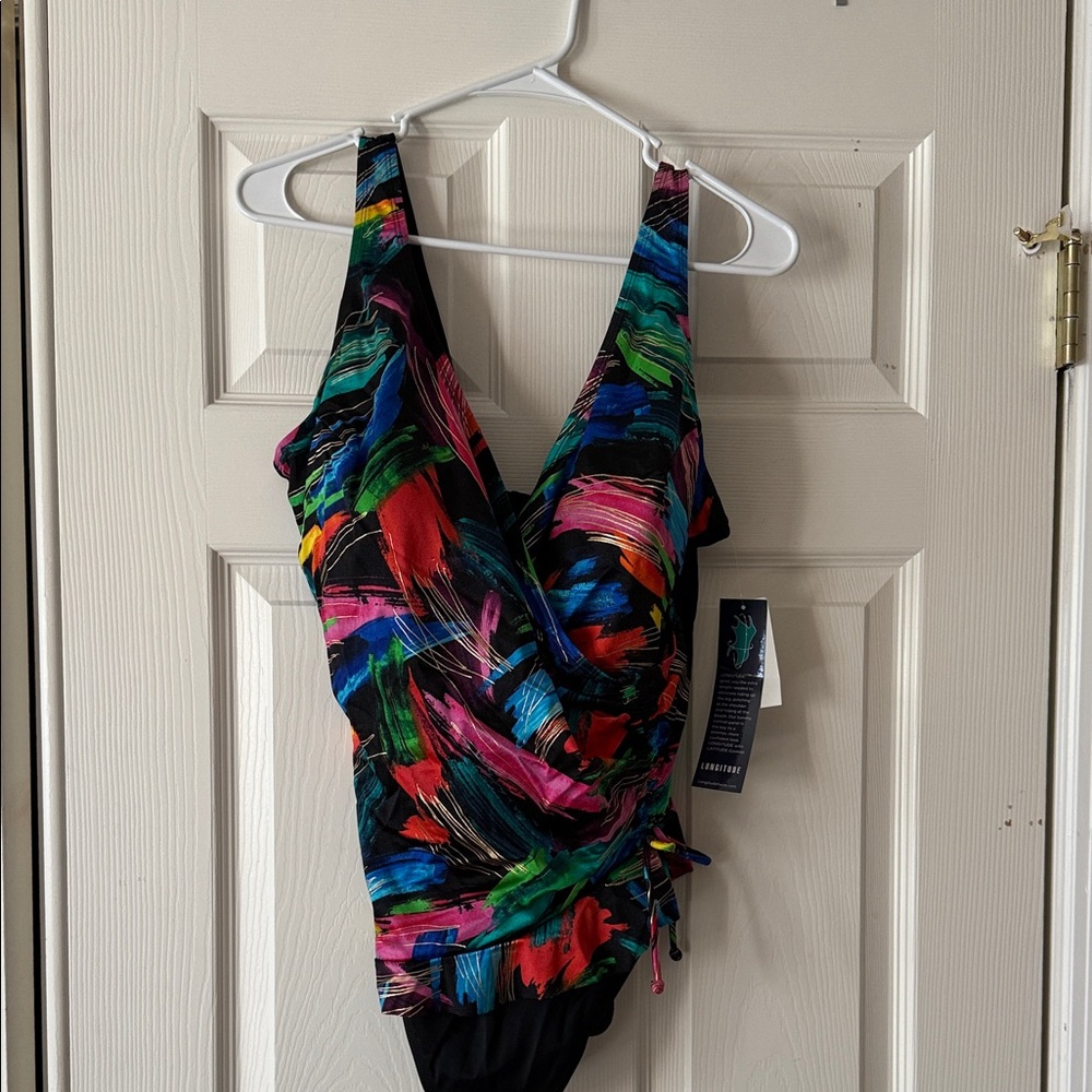 NWT Colorful Plus Size One Piece Longitude Swimsuit